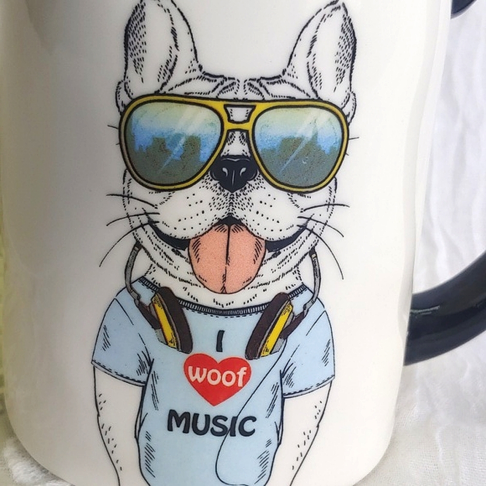 Music Loving Terrier Pup Ceramic Coffee Mug - Picture 1 of 11